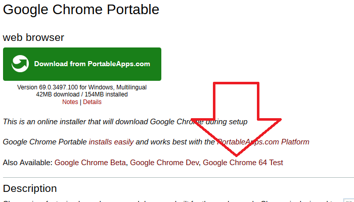 google chrome portable app download