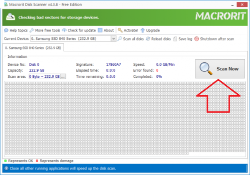 Ssdの初期不良診断にオススメなエラーチェックソフト Macrorit Disk Scanner ハルパス